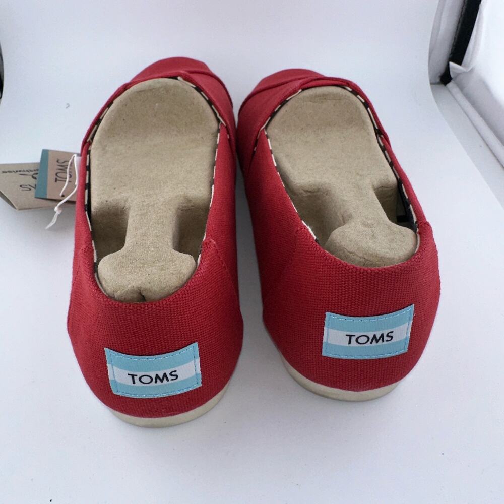 Toms Alpargata Men's Red Canvas Slip-On Shoe Size 9.5 NWT - Picture 4 of 4